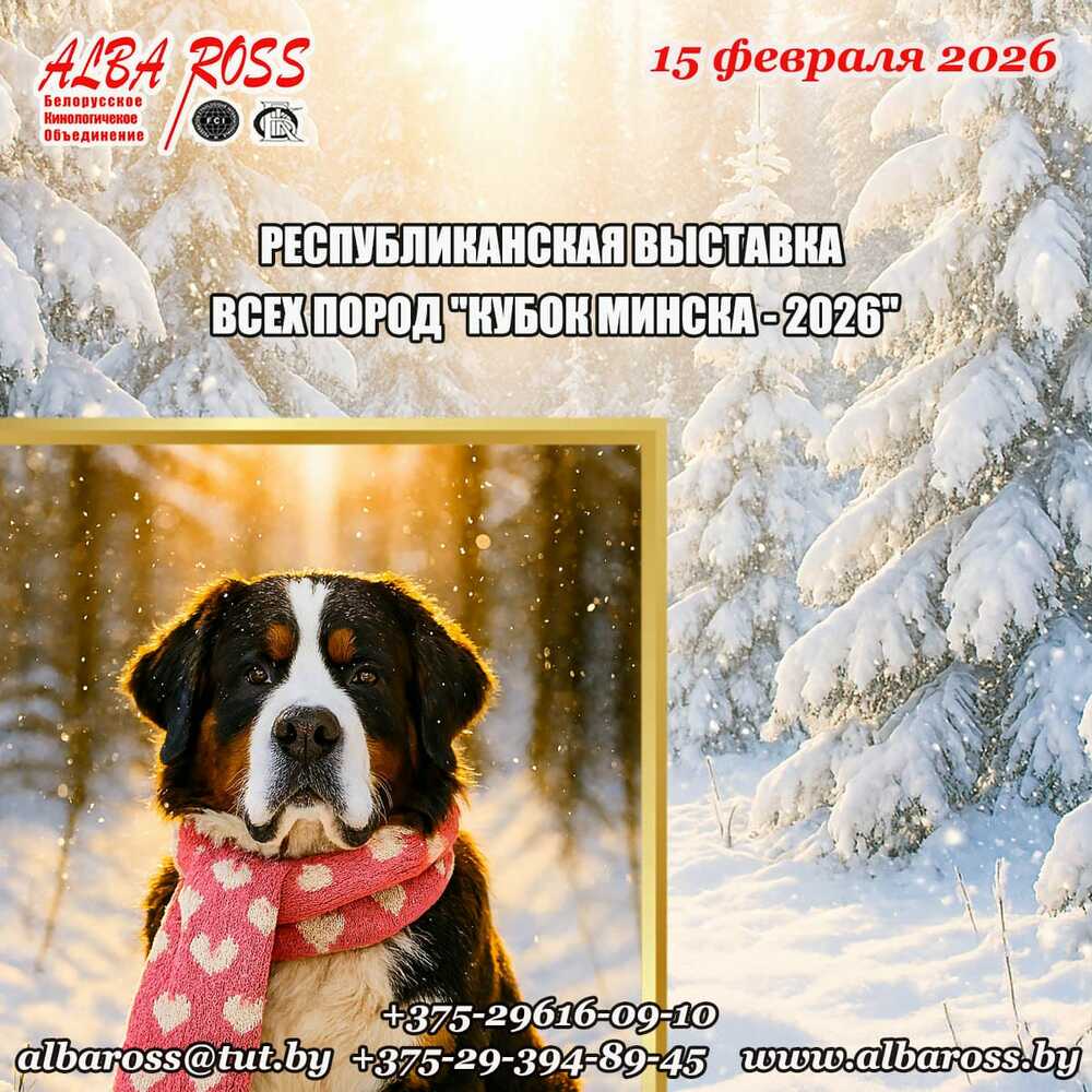 Республиканская выставка собак всех пород «Кубок Минска – 2026»
